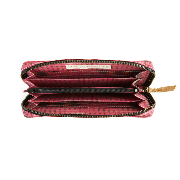 Dark Pink Striped Wallet - India